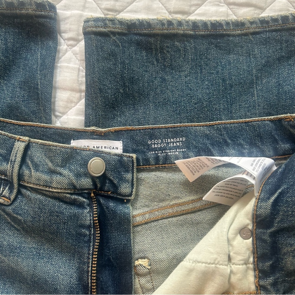 Good American Good Standard High-Rise Baggy Jeans in Dark Denim - Picture 5 of 14